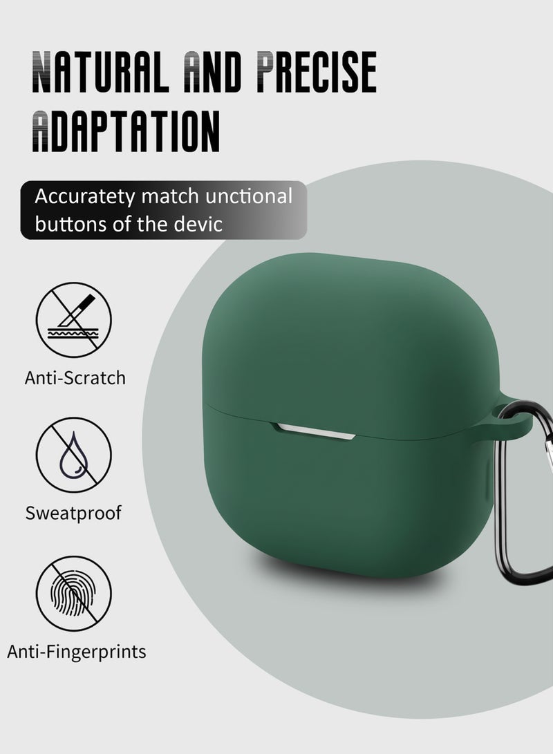 Huawei FreeClip 2 Silicone Case | Compatible with Huawei FreeClip 2 | Shockproof Full-Body Protective Case Cover for Huawei FreeClip 2 with Ring Keychain (Airpods Not Included) - Green - Image 3